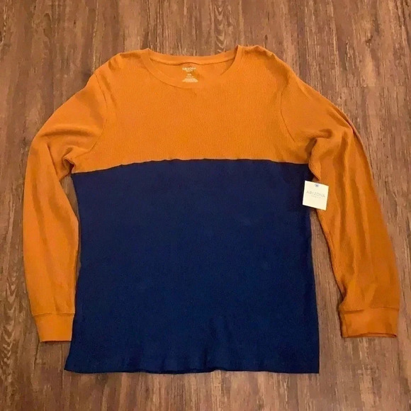 Arizona Jean Co Casual Sweater Color Block Blue, Orange  XXL New - Picture 1 of 5